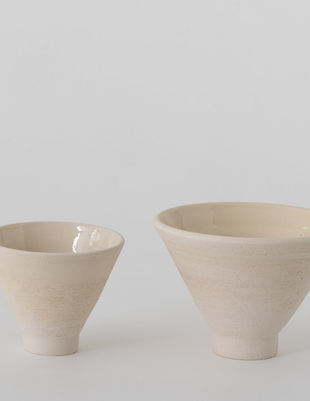 Medium Ceramic Pedestal Bowl, Cream