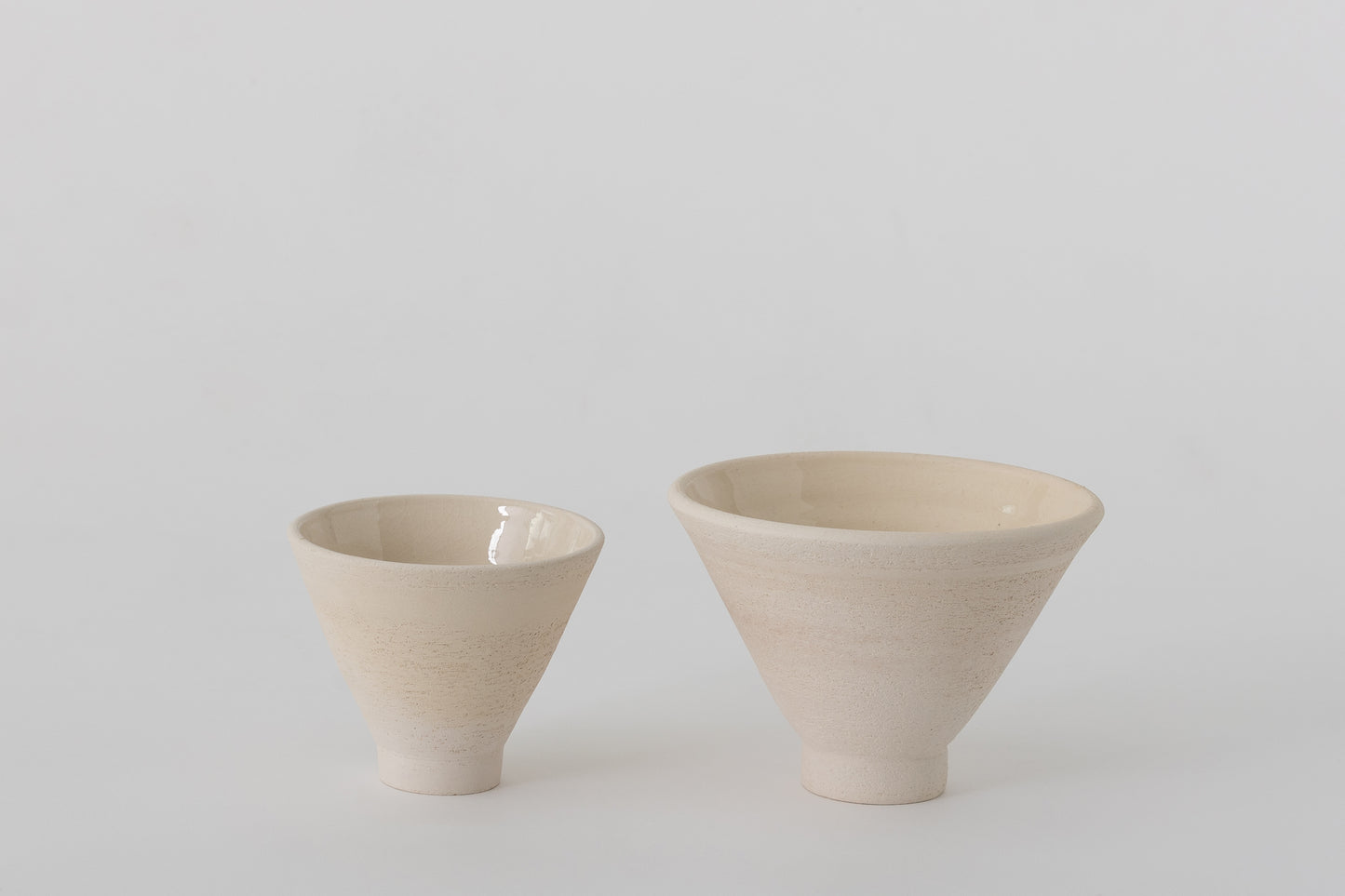 Medium Ceramic Pedestal Bowl, Cream