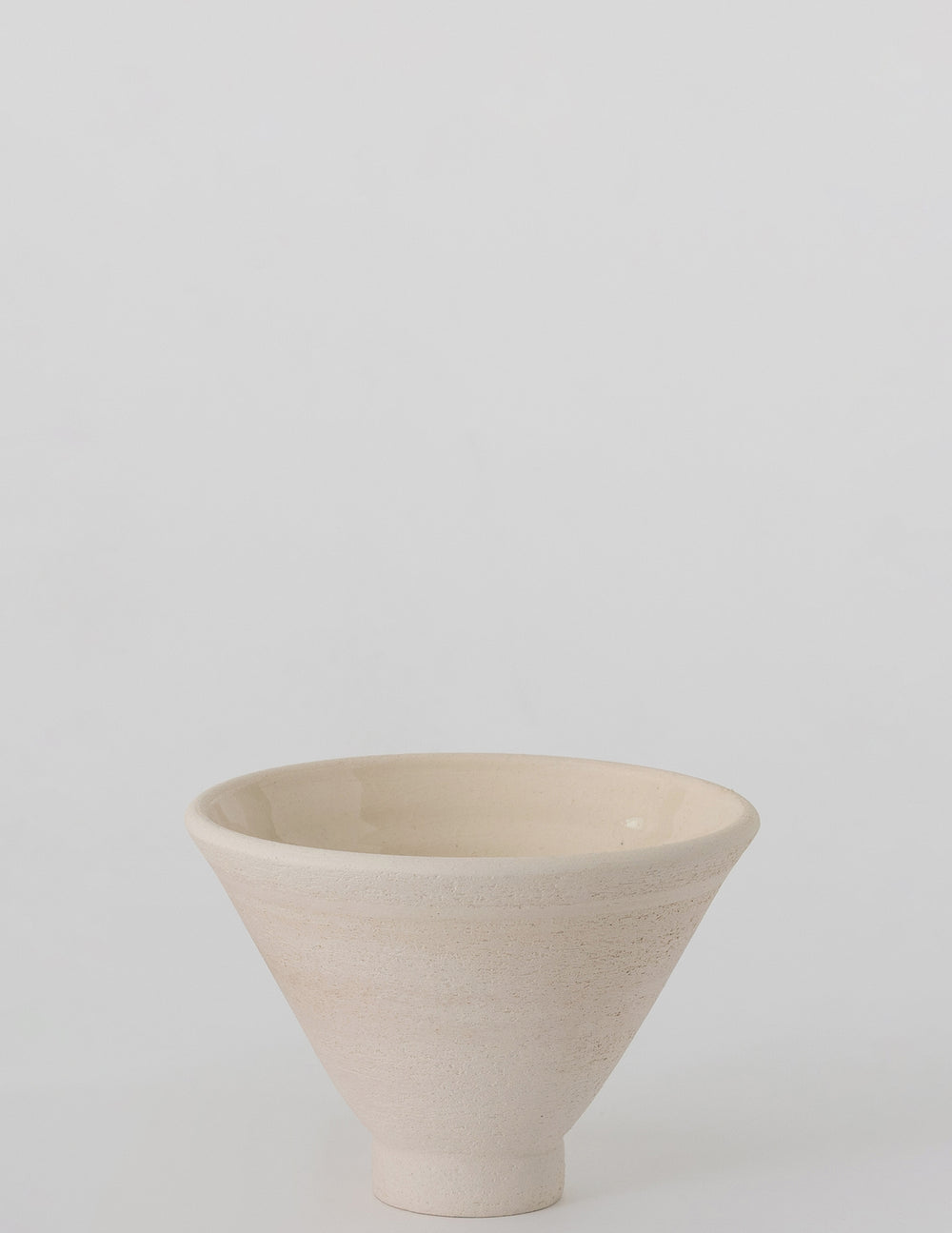 Medium Ceramic Pedestal Bowl, Cream