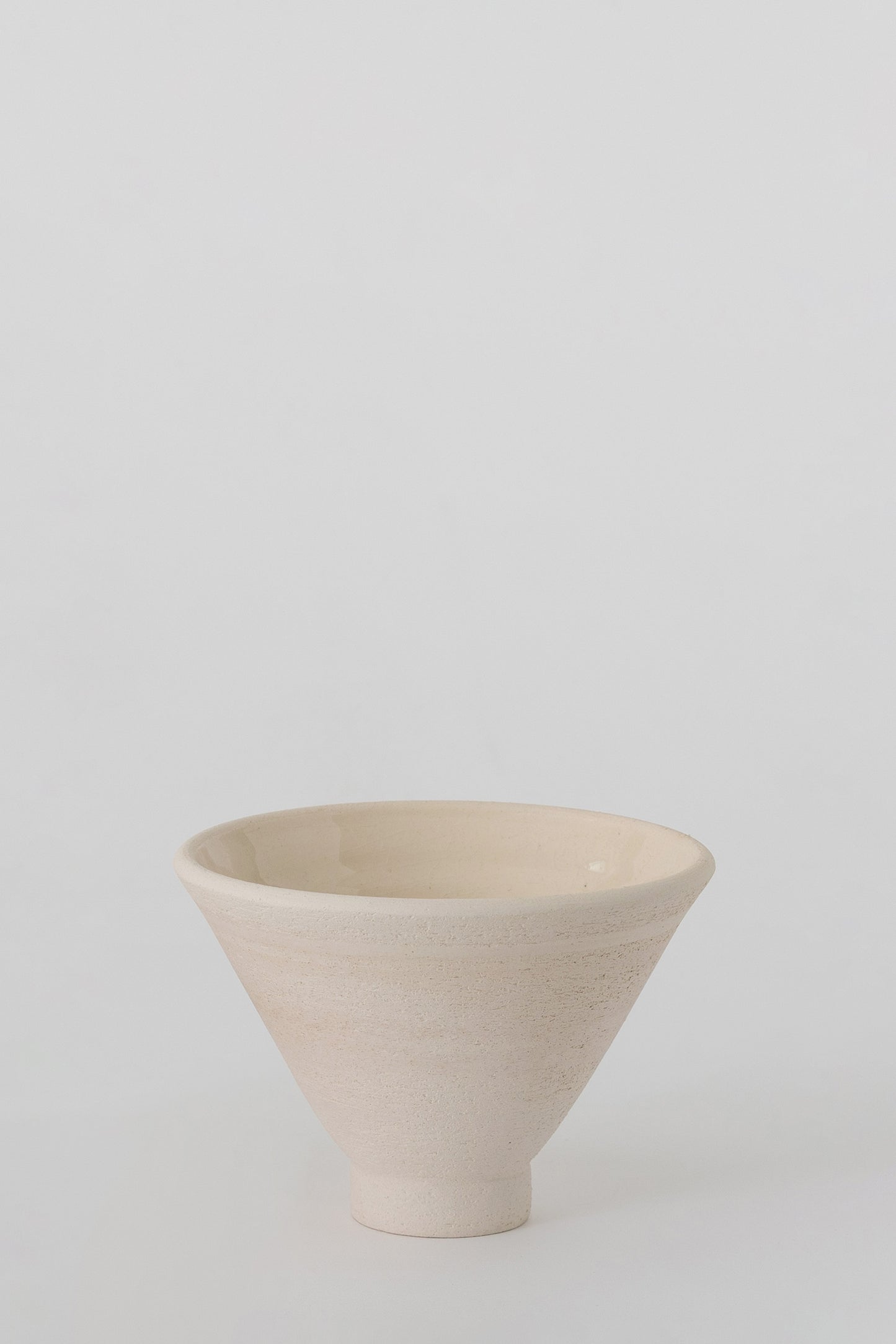 Medium Ceramic Pedestal Bowl, Cream