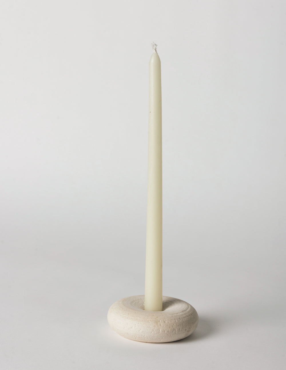 Donut Candle Holder, Crema Marfil Marble